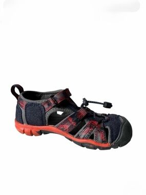KEEN Kid's SEACAMP II CNX Water Sandal Orange Blue Camo Size 10